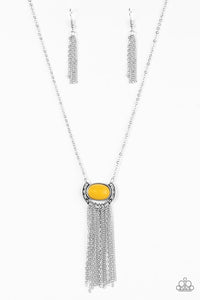 Fair - Weather Fringe Yellow Necklace